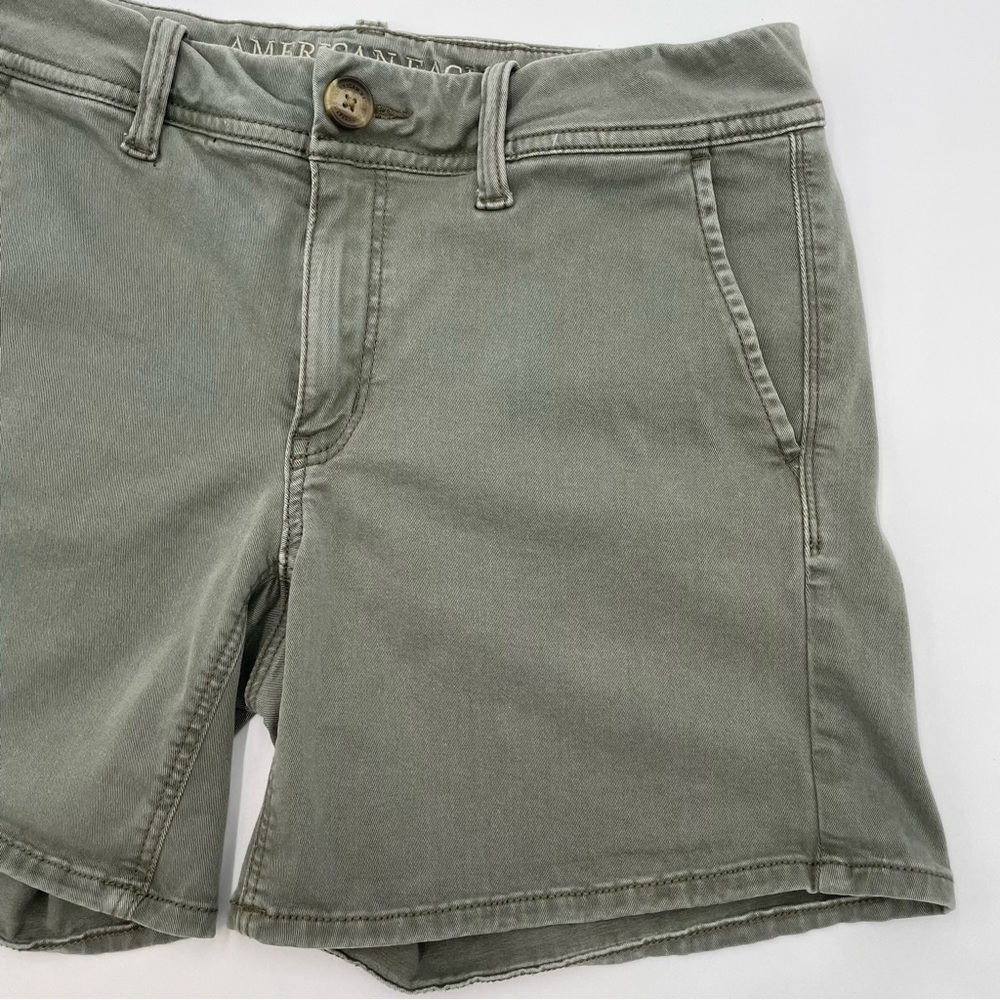 American Eagle Shorts Women Size 6‎ Military Green Super Stretch X Summer Casual - Picture 4 of 9